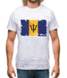 Barbados Grunge Style Flag Mens T-Shirt