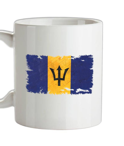 Barbados Grunge Style Flag Ceramic Mug