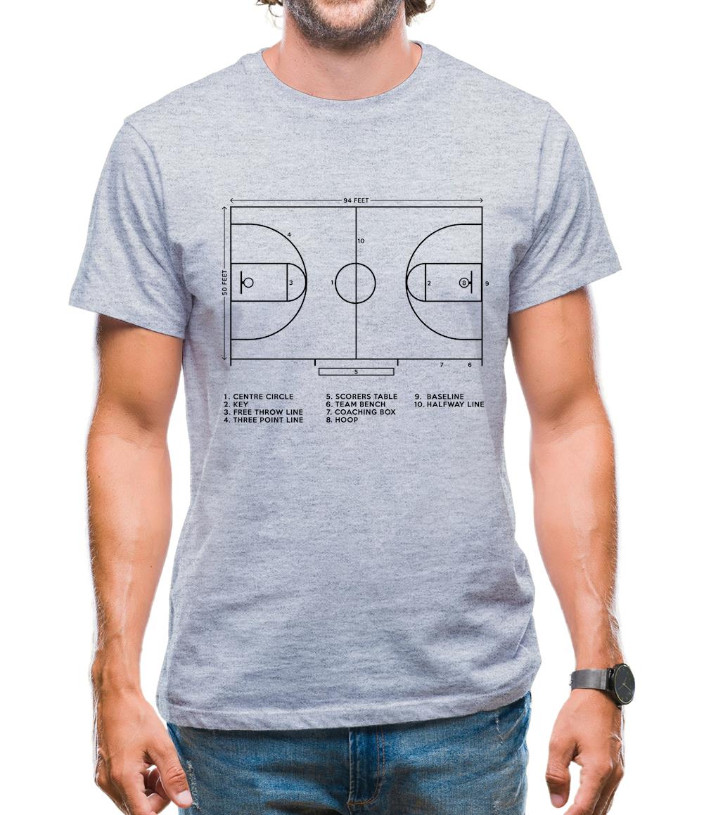 Basketball Court Diagram Mens T-Shirt