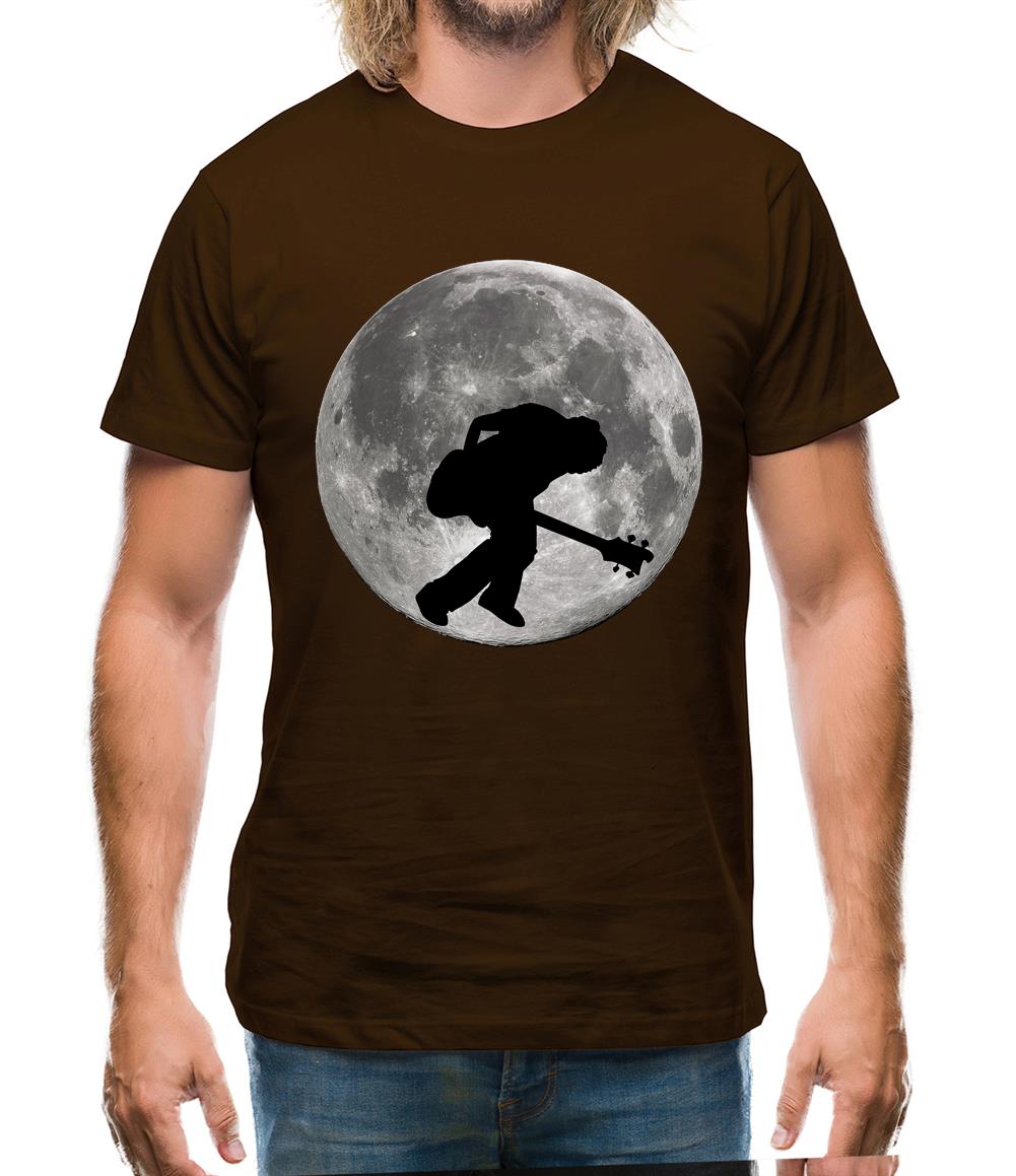 Bass Player Moon Mens T-Shirt