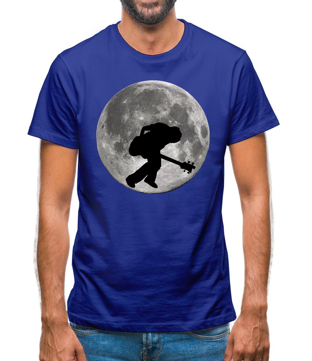 Bass Player Moon Mens T-Shirt