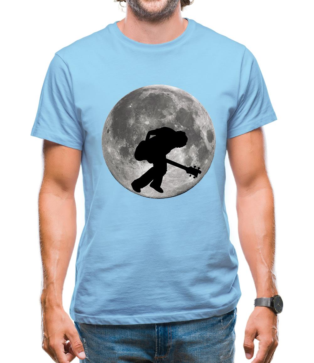 Bass Player Moon Mens T-Shirt