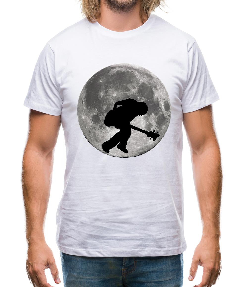 Bass Player Moon Mens T-Shirt