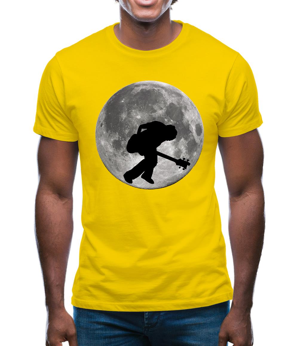 Bass Player Moon Mens T-Shirt