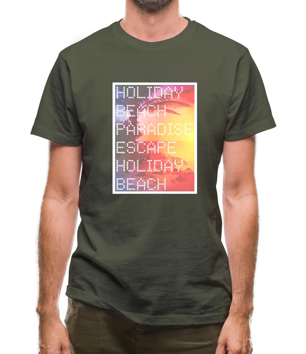 Beach Scene Holiday Paradise Mens T-Shirt