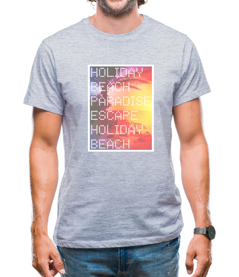Beach Scene Holiday Paradise Mens T-Shirt