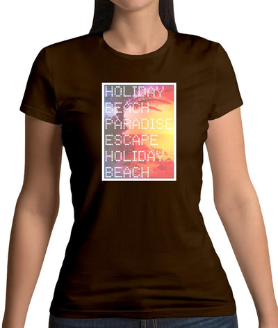 Beach Scene Holiday Paradise Womens T-Shirt