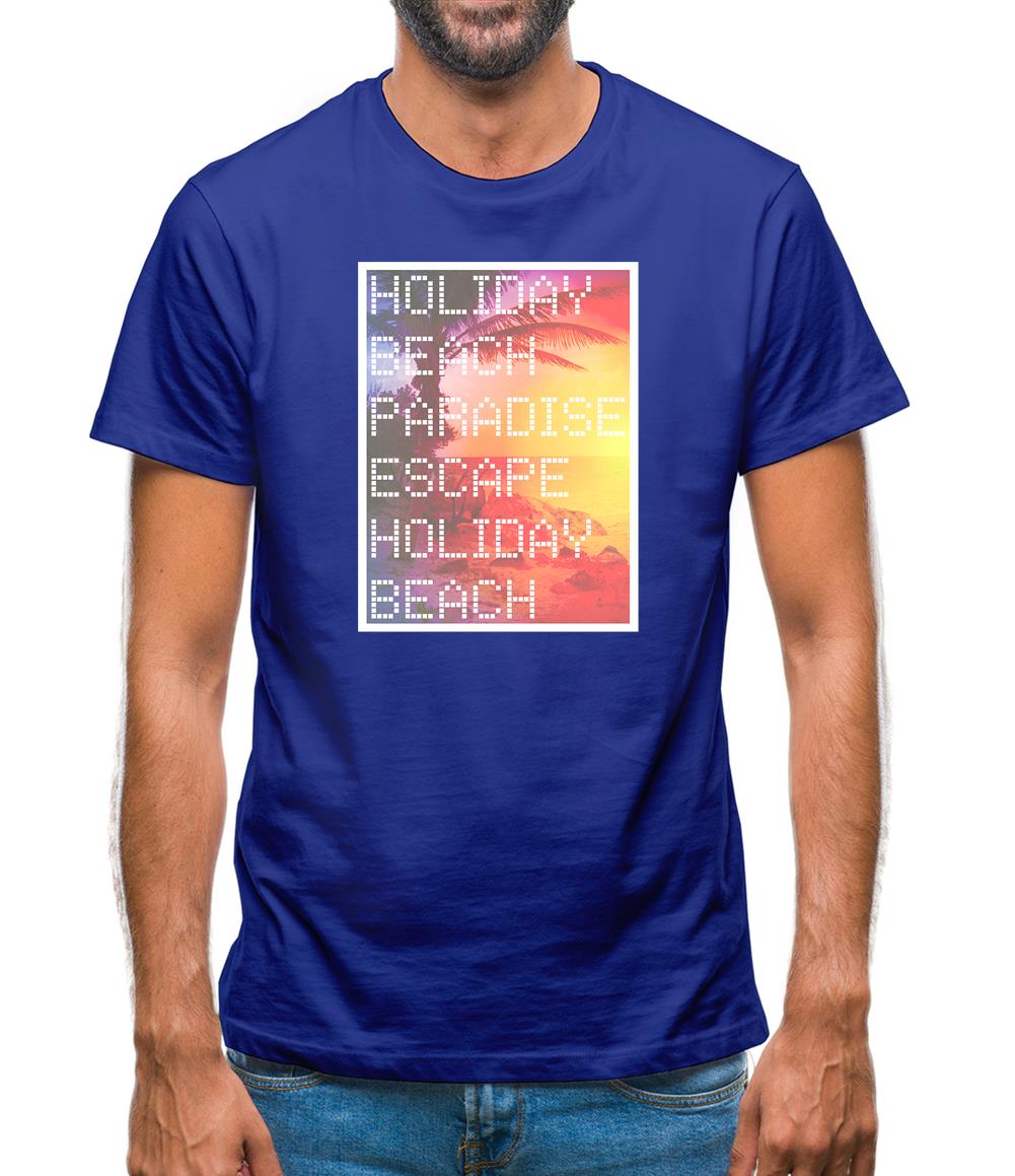 Beach Scene Holiday Paradise Mens T-Shirt