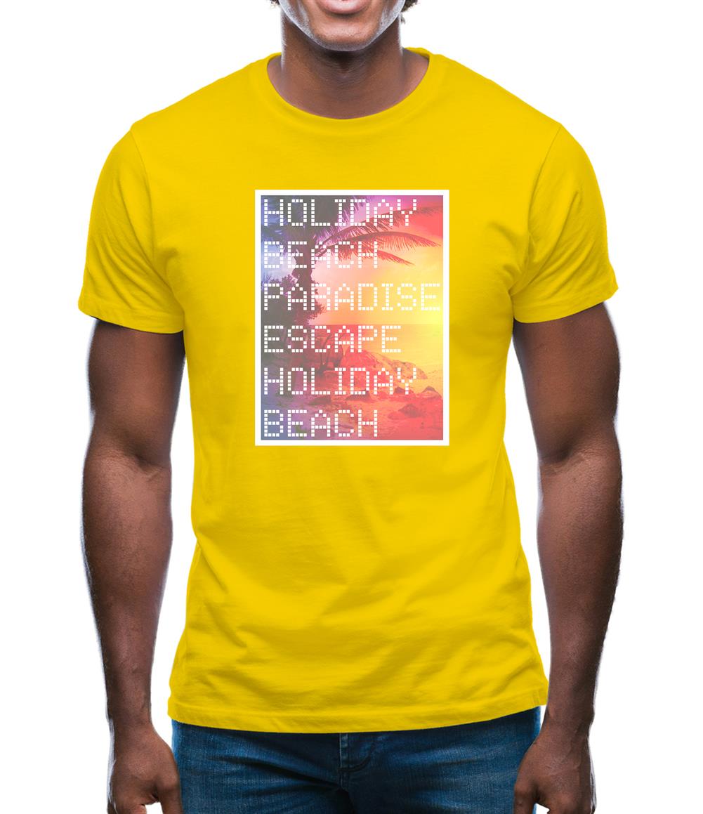 Beach Scene Holiday Paradise Mens T-Shirt