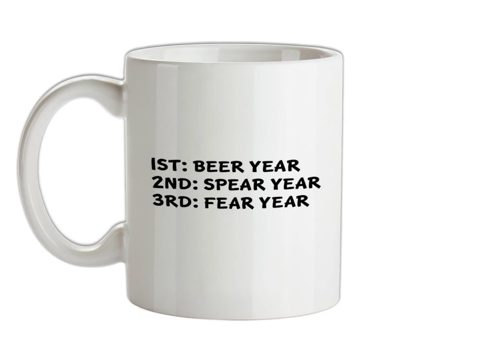 Beer Year Spear Year Fear Year Ceramic Mug