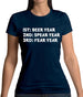 Beer Year Spear Year Fear Year Womens T-Shirt
