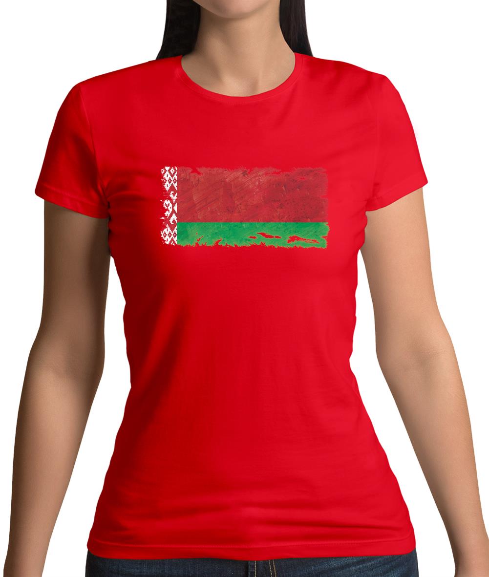 Belarus Grunge Style Flag Womens T-Shirt