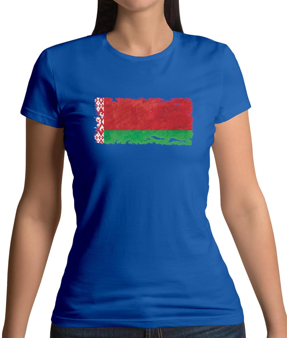 Belarus Grunge Style Flag Womens T-Shirt