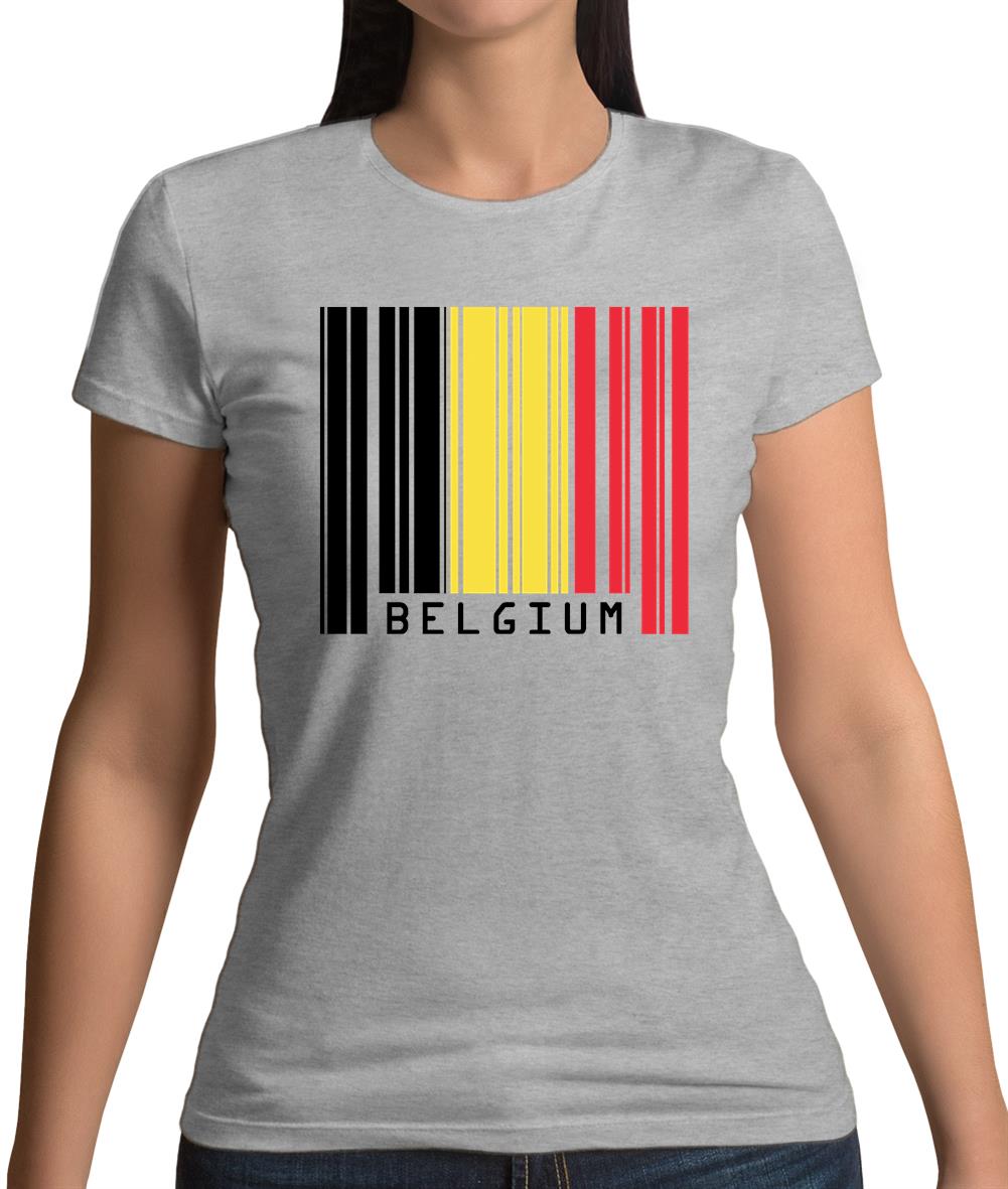 Belgium Barcode Style Flag Womens T-Shirt