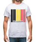 Belgium Barcode Style Flag Mens T-Shirt