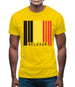 Belgium Barcode Style Flag Mens T-Shirt