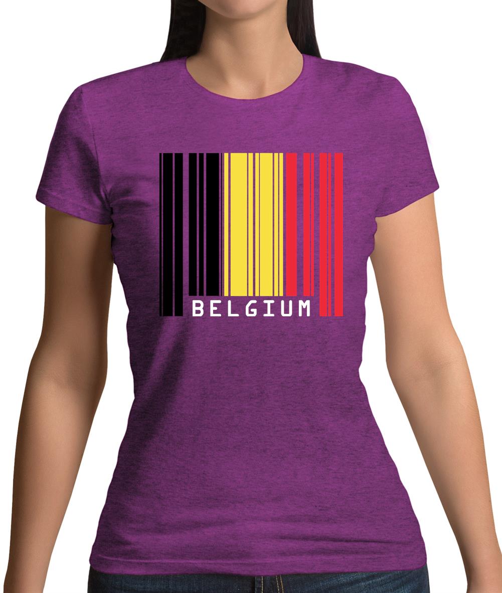 Belgium Barcode Style Flag Womens T-Shirt