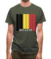 Belgium Barcode Style Flag Mens T-Shirt