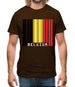 Belgium Barcode Style Flag Mens T-Shirt