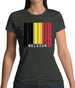 Belgium Barcode Style Flag Womens T-Shirt