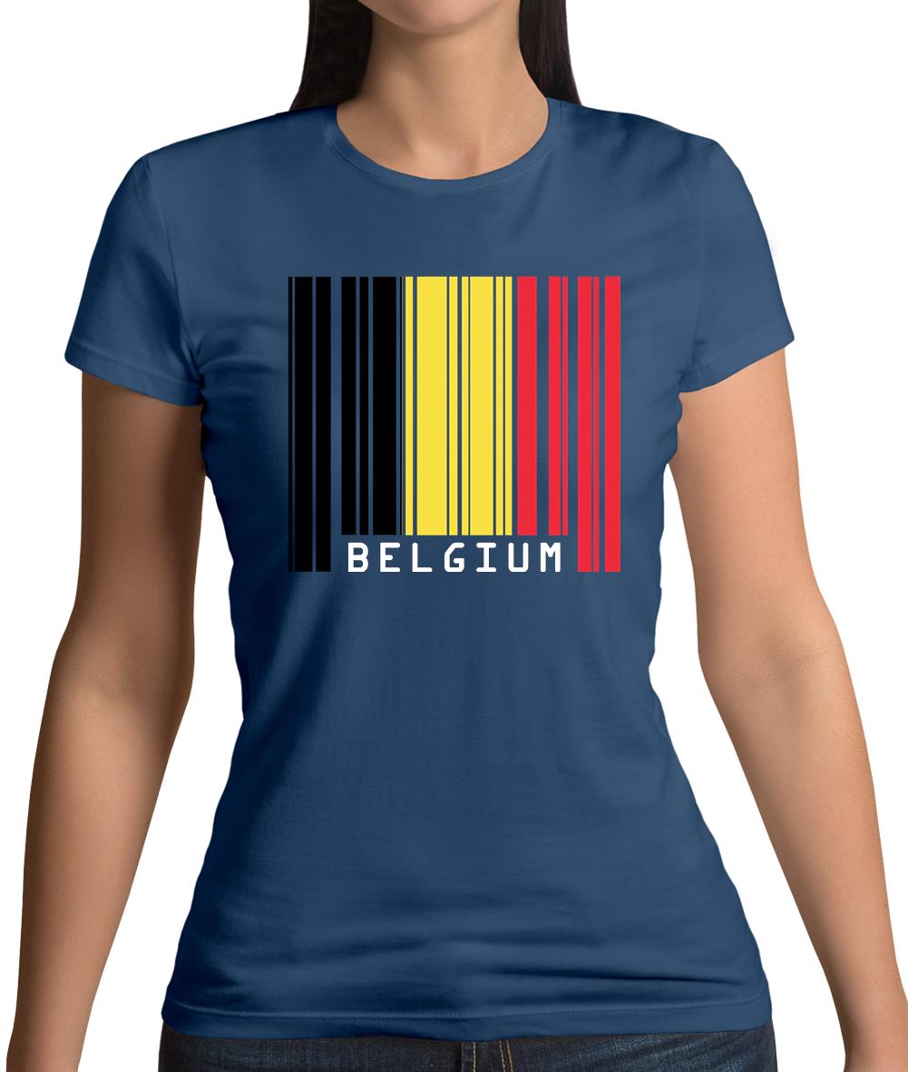 Belgium Barcode Style Flag Womens T-Shirt