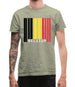 Belgium Barcode Style Flag Mens T-Shirt