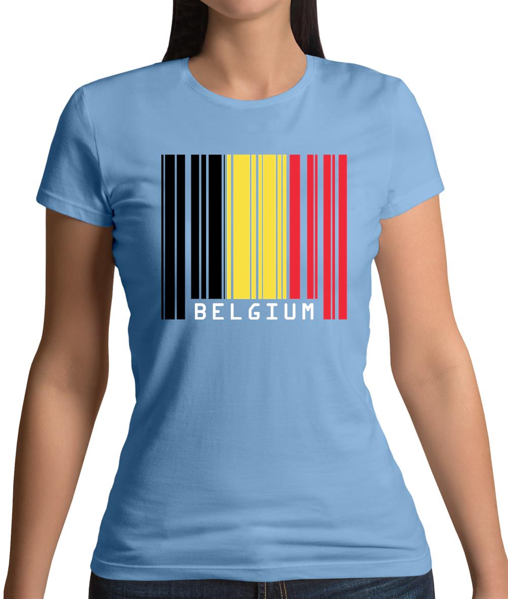 Belgium Barcode Style Flag Womens T-Shirt
