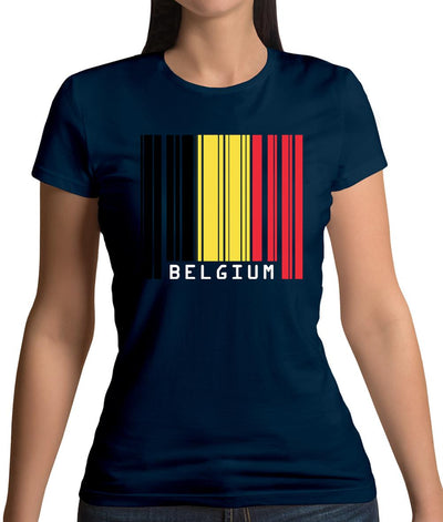 Belgium Barcode Style Flag Womens T-Shirt