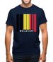 Belgium Barcode Style Flag Mens T-Shirt