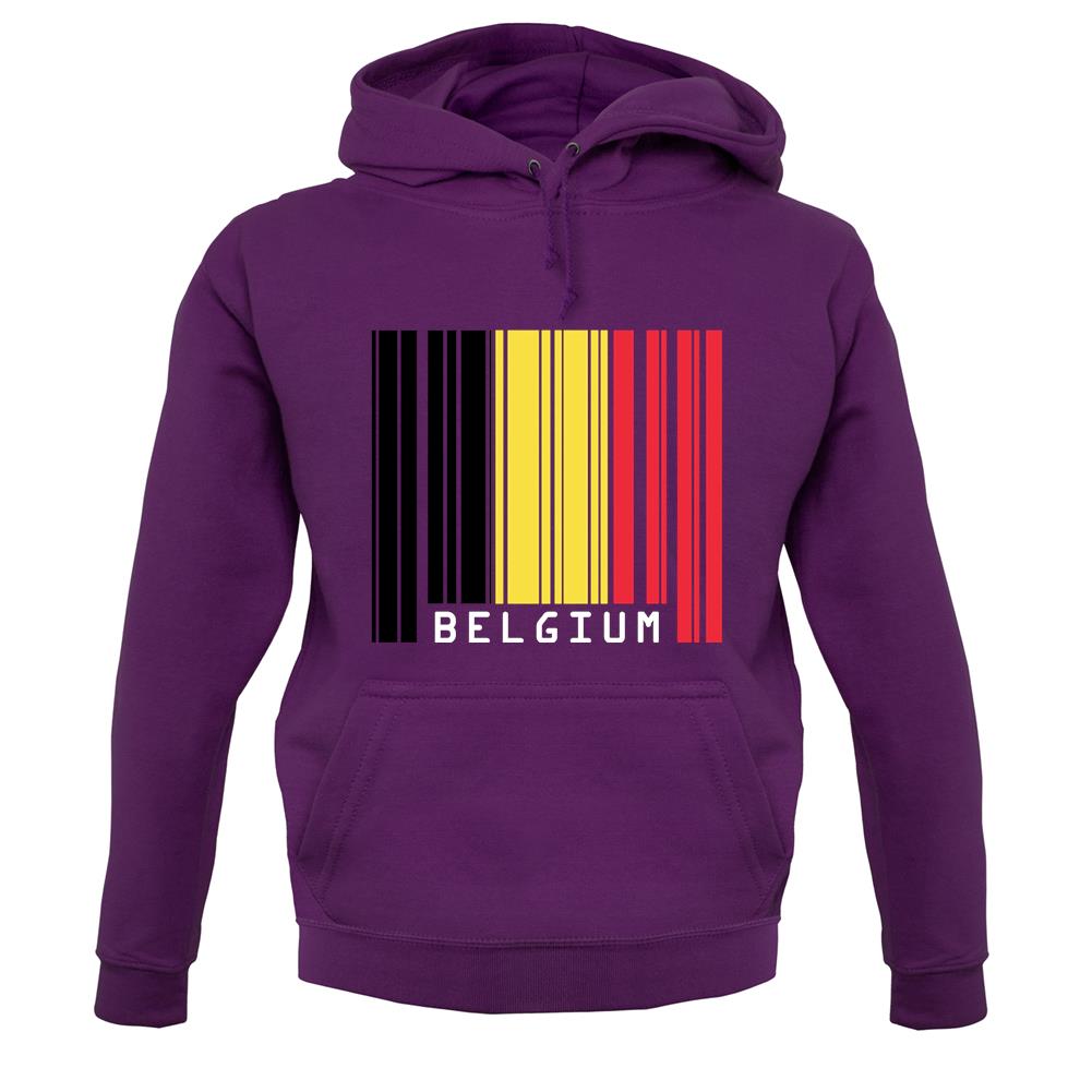 Belgium Barcode Style Flag unisex hoodie