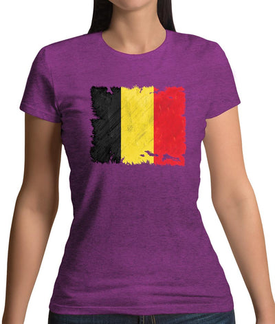 Belgium Grunge Style Flag Womens T-Shirt
