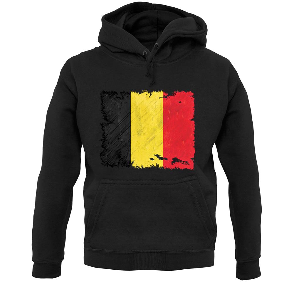 Belgium Grunge Style Flag Unisex Hoodie