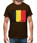 Belgium Grunge Style Flag Mens T-Shirt