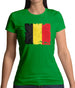 Belgium Grunge Style Flag Womens T-Shirt