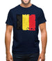 Belgium Grunge Style Flag Mens T-Shirt