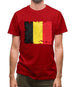 Belgium Grunge Style Flag Mens T-Shirt