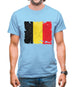 Belgium Grunge Style Flag Mens T-Shirt