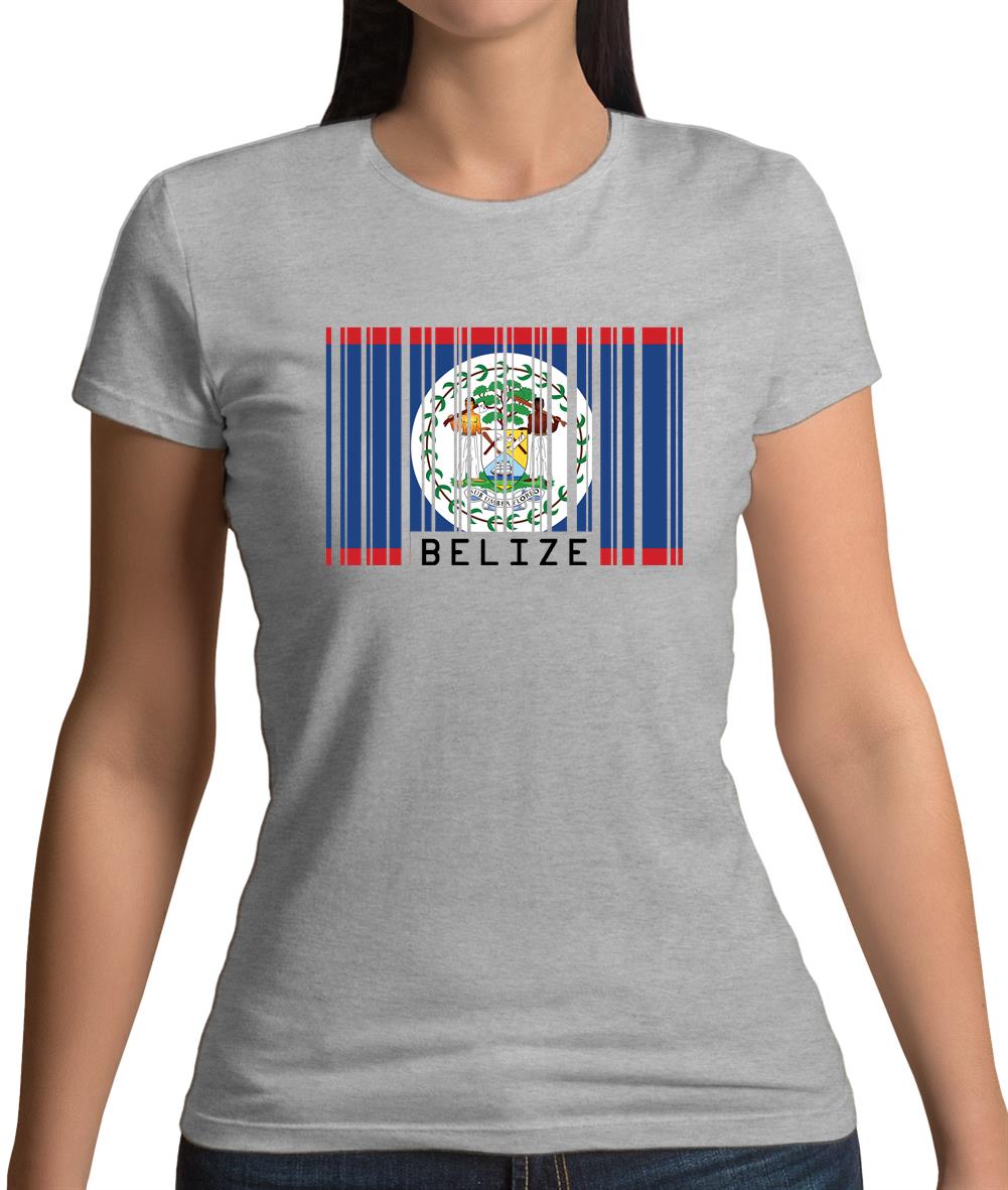 Belize Barcode Style Flag Womens T-Shirt