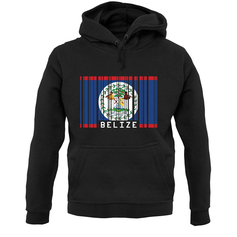 Belize Barcode Style Flag Unisex Hoodie
