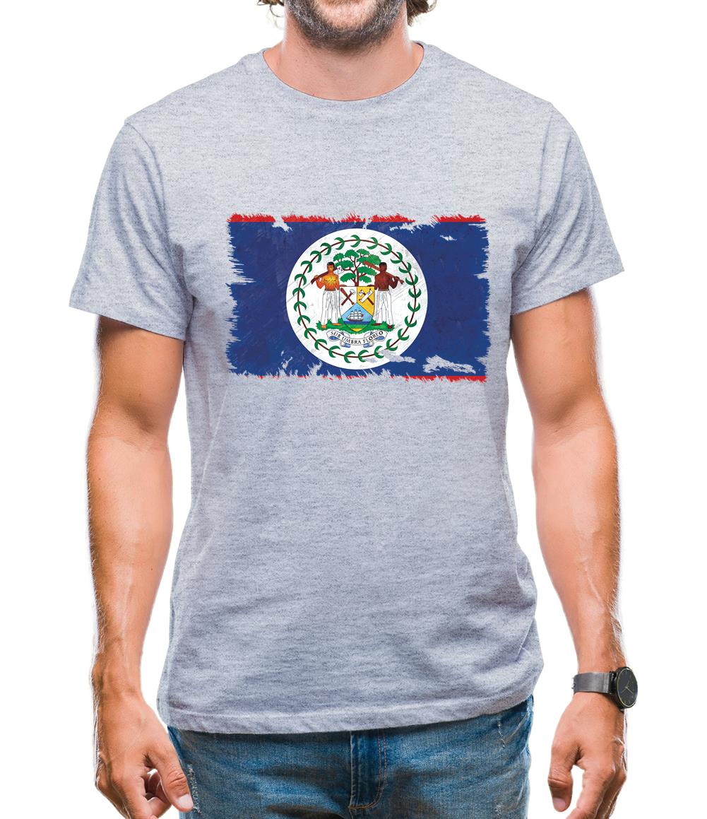 Belize Grunge Style Flag Mens T-Shirt