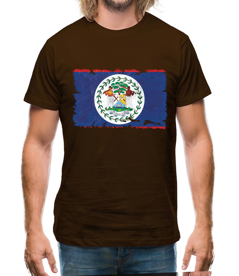 Belize Grunge Style Flag Mens T-Shirt