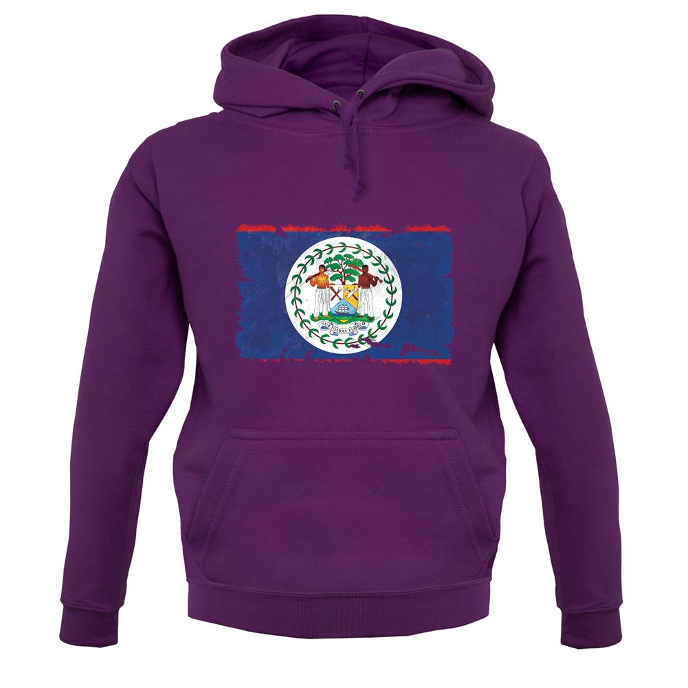 Belize Grunge Style Flag unisex hoodie
