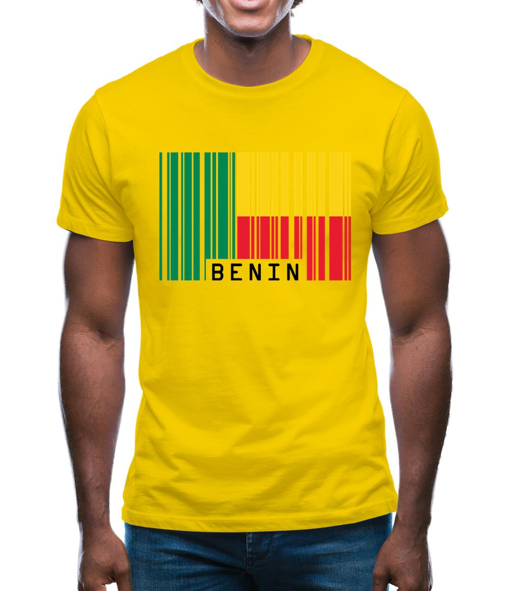 Benin Barcode Style Flag Mens T-Shirt