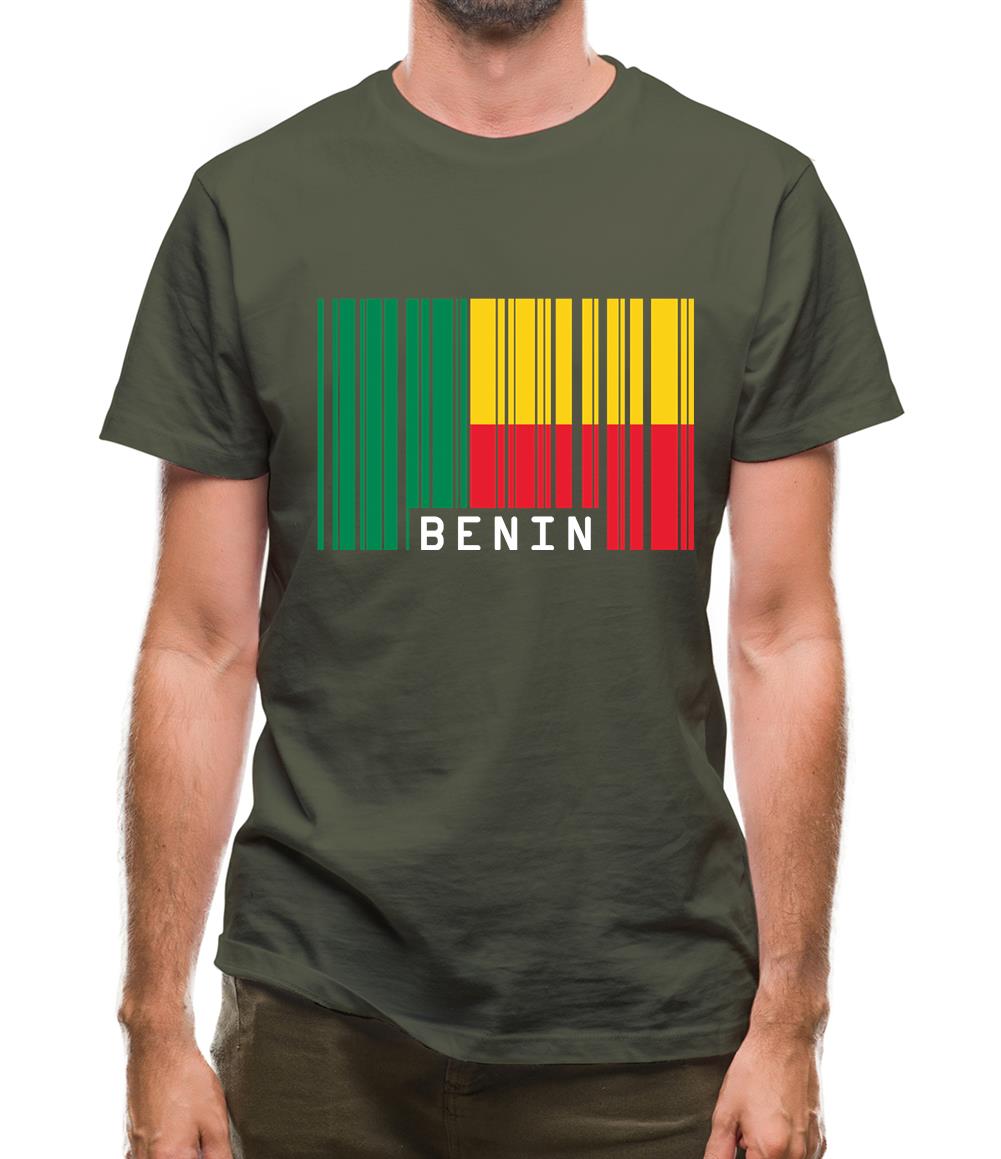 Benin Barcode Style Flag Mens T-Shirt