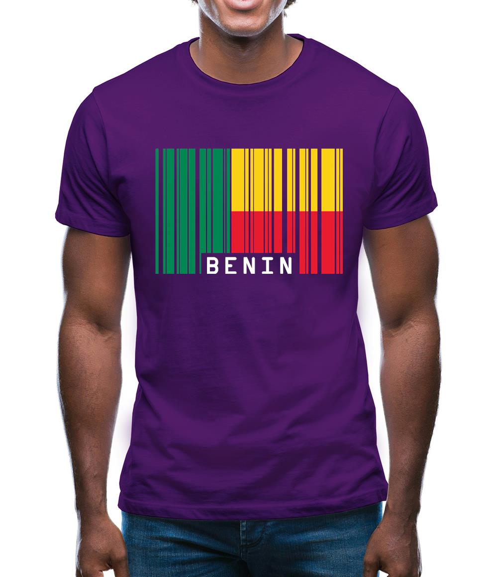 Benin Barcode Style Flag Mens T-Shirt
