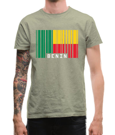 Benin Barcode Style Flag Mens T-Shirt