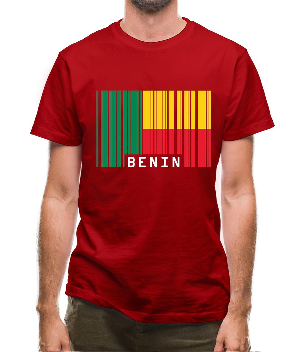 Benin Barcode Style Flag Mens T-Shirt