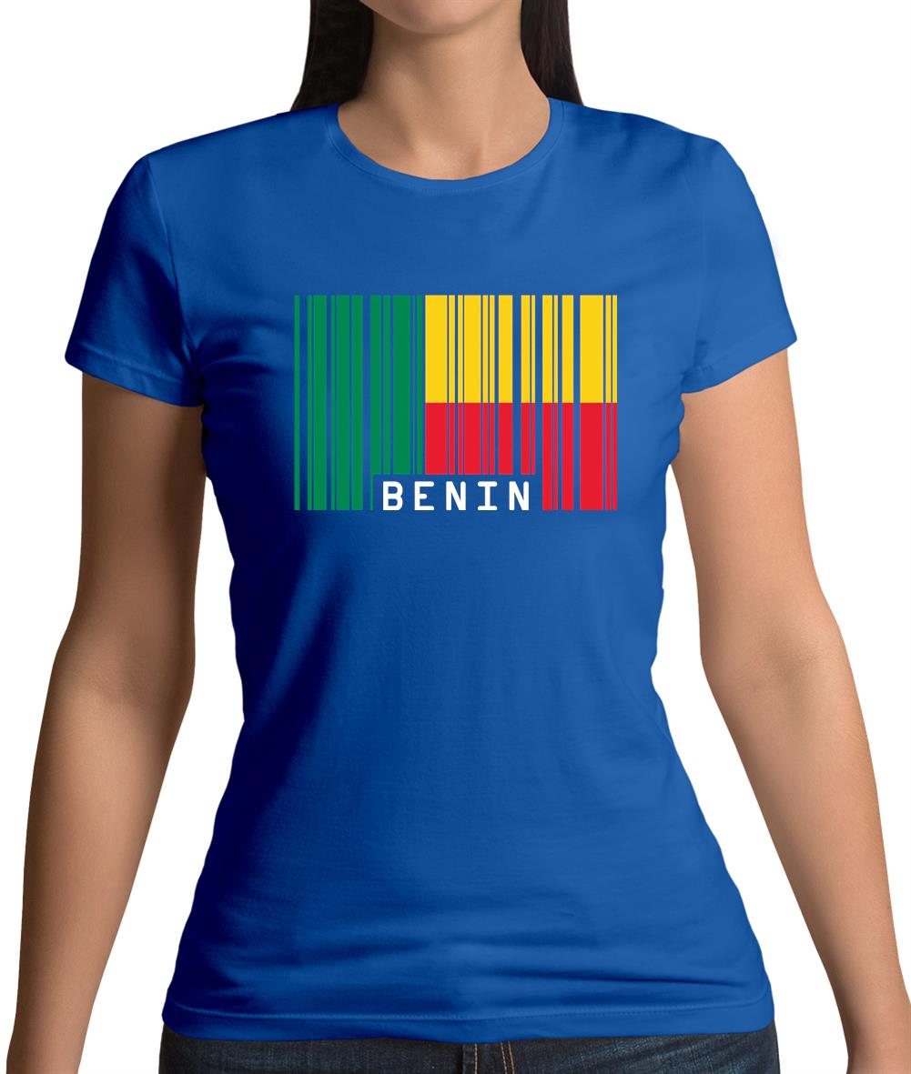 Benin Barcode Style Flag Womens T-Shirt