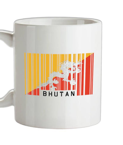 Bhutan Barcode Style Flag Ceramic Mug