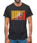 Bhutan Barcode Style Flag Mens T-Shirt